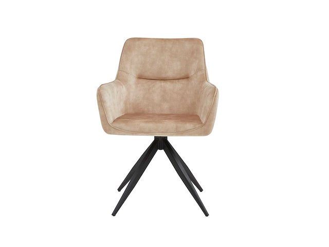 Colenis - tess eetkamerstoel - set van 6 - beige - adoré velvet - met armleuning - afbeelding 2 van  4