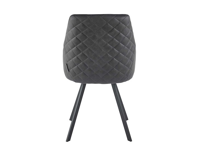 Colenis - twisty eetkamerstoel - set van 4 - antraciet - microfiber - zwarte poten - afbeelding 3 van  3