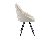 Colenis - twisty eetkamerstoel - set van 4 - beige - velvet - zwarte poten - afbeelding 3 van  4