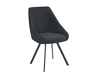 Colenis - twisty eetkamerstoel - set van 4 - zwart - velvet - zwarte poten - afbeelding 1 van  2