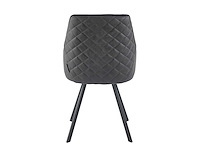 Colenis - twisty eetkamerstoel - set van 6 - antraciet - microfiber - zwarte poten - afbeelding 2 van  2