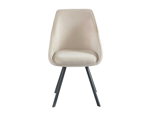 Colenis - twisty eetkamerstoel - set van 6 - beige - velvet - zwarte poten - afbeelding 2 van  2