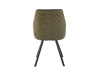 Colenis - twisty eetkamerstoel - set van 6 - groen - microfiber - zwarte poten - afbeelding 2 van  2