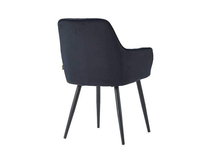 Colenis - veli eetkamerstoel - set van 4 - zwart - velvet - met armleuning - afbeelding 4 van  5