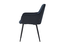 Colenis - veli eetkamerstoel - set van 4 - zwart - velvet - met armleuning - afbeelding 3 van  5