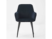 Colenis - veli eetkamerstoel - set van 6 - zwart - velvet - met armleuning - afbeelding 4 van  4