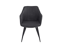 Colenis - verto eetkamerstoel - set van 6 - antraciet - microfiber stof - microvezel - industrieel - afbeelding 4 van  5