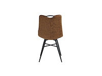 Colenis - verty eetkamerstoel - set van 6 - cognac - microvezel - microfiber - industrieel - design - afbeelding 4 van  4