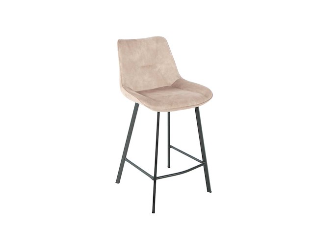 Colenis - zera barkruk - barstoel - set van 6 - beige - adoré velvet - industrieel - afbeelding 1 van  4