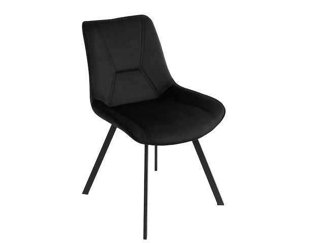 Colenis - zera eetkamerstoel - set van 4 - zwart - velvet - afbeelding 1 van  4