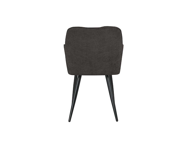 Colenis leo eetkamerstoel set van 6 - grijs linnen stof - industrieel ontwerp met zwarte poten - afbeelding 5 van  5