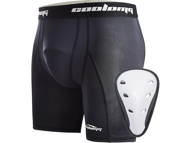 Colomg heren diepe bescherming suspensorium compressiebroek ondergoed met cup voor vechtsport - afbeelding 1 van  4