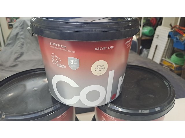 Color houtverf 10x3 liter, kalkwit satin - afbeelding 1 van  4