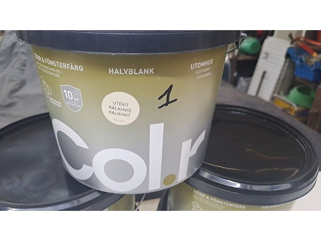 Color houtverf 10x3 liter, kalkwit satin - afbeelding 2 van  3