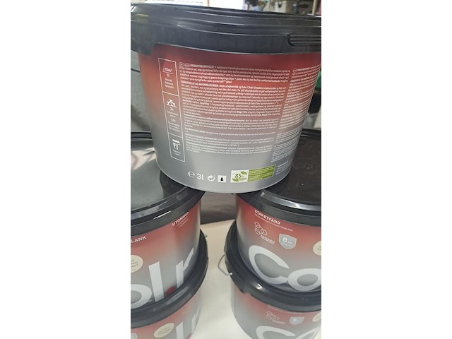 Color houtverf 4x3 liter, kalkwit satin - afbeelding 3 van  4
