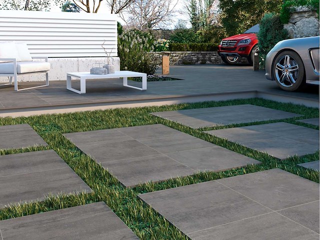 Colorker solid graphite grip 60x60x2 cm - keramische tuintegel 46m² - afbeelding 2 van  2