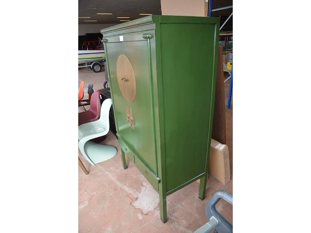 Colors of the orient chinese bruidskast olijfgroen 176x105 cm (1) - afbeelding 3 van  6