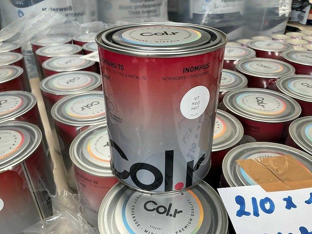 Col.r hout en metaal interieur verf zijdeglans wit 1000 ml (210x) - afbeelding 1 van  5