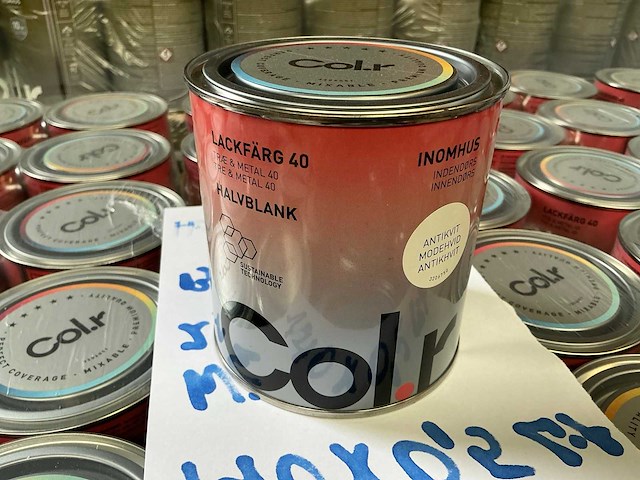 Col.r hout en metaal interieur verf zijdeglans wit 500 ml (140x) - afbeelding 1 van  4