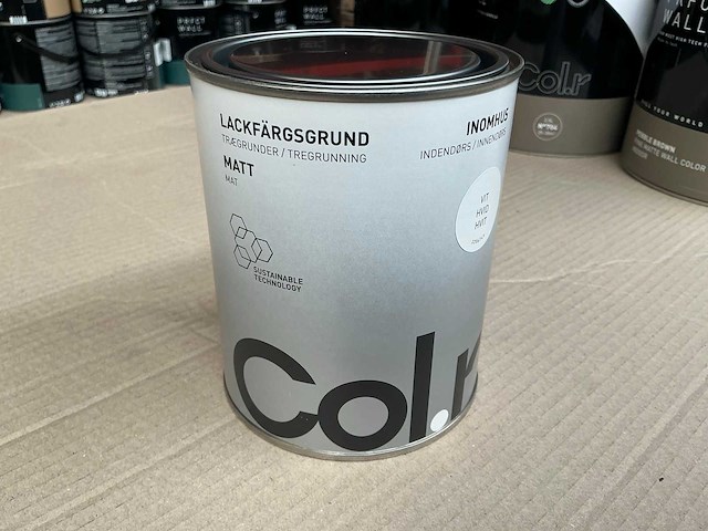Col.r hout grondverf wit 1000 ml interieurverf (60x) - afbeelding 1 van  5
