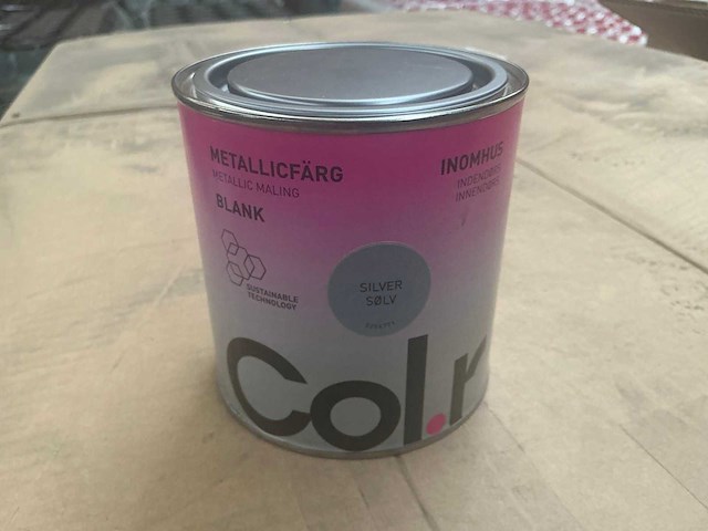 Col.r zilver metalic 500 ml interieur verf (140x) - afbeelding 1 van  5
