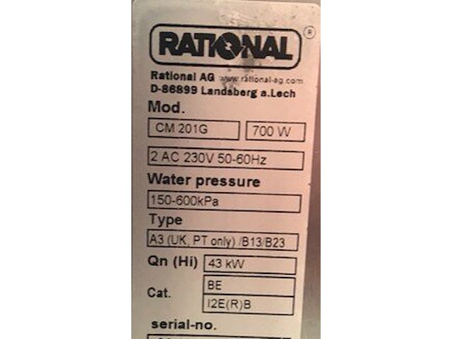 Combi steamer rational, model cm201g, 700w. in zeer goede staat! - afbeelding 10 van  21