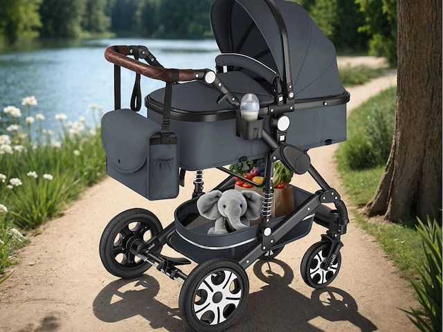 Combinatiekinderwagen antracietgrijs - afbeelding 1 van  8