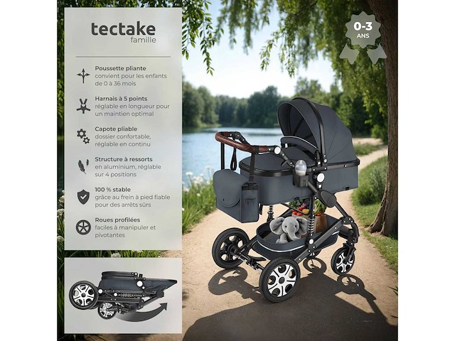 Combinatiekinderwagen antracietgrijs - afbeelding 3 van  8