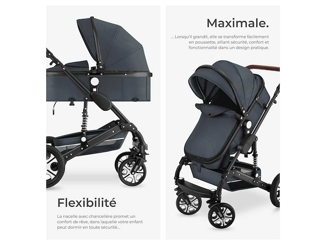 Combinatiekinderwagen antracietgrijs - afbeelding 4 van  8