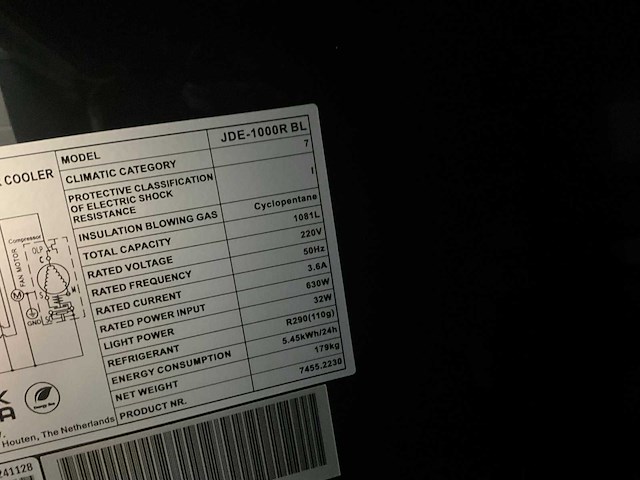 Combisteel jde-1000r bl glasdeurkoeling - afbeelding 5 van  5