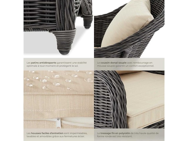 Comfortabele fauteuil met armleuningen voor de tuin - afbeelding 7 van  8