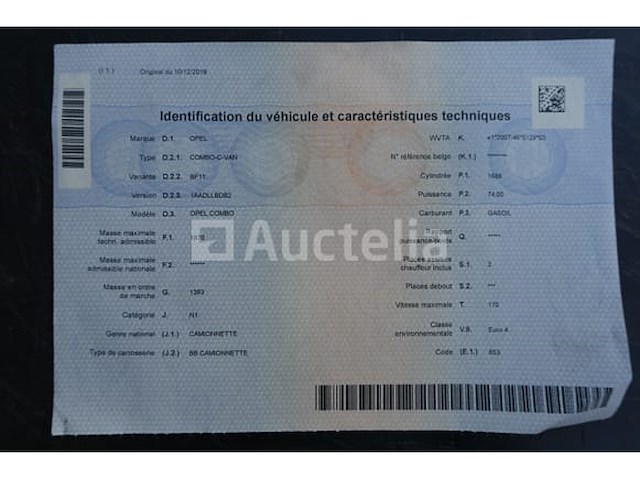 Commerciële bestelwagen opel combo 1,7 cdti (2011-198,607 km-vin:w0lvxcf25b4321506) - afbeelding 14 van  40