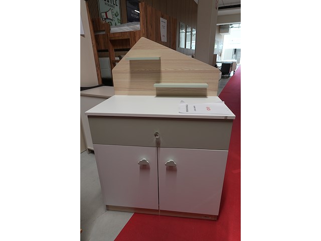 Commode – 2 deuren met lade | pastelgroen/wit - afbeelding 1 van  6