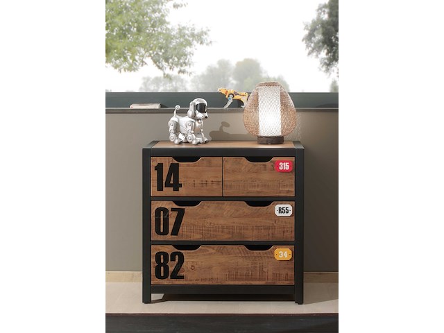 Commode alex met vier lades - den/antraciet - afbeelding 1 van  3
