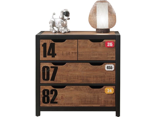 Commode alex met vier lades - den/antraciet - afbeelding 3 van  3