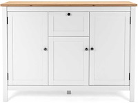 Commode berge 120cm 3 deuren & 1 lade - wit/eik - afbeelding 4 van  7