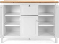 Commode berge 120cm 3 deuren & 1 lade - wit/eik - afbeelding 5 van  7