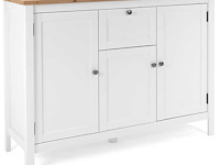 Commode berge 120cm 3 deuren & 1 lade - wit/eik - afbeelding 7 van  7