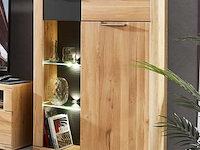 Commode blanka 80cm 1 deur & 2 lades - eik/antraciet - afbeelding 3 van  4
