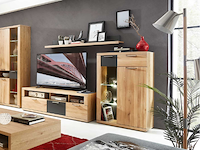 Commode blanka 80cm 1 deur & 2 lades - eik/antraciet - afbeelding 4 van  4