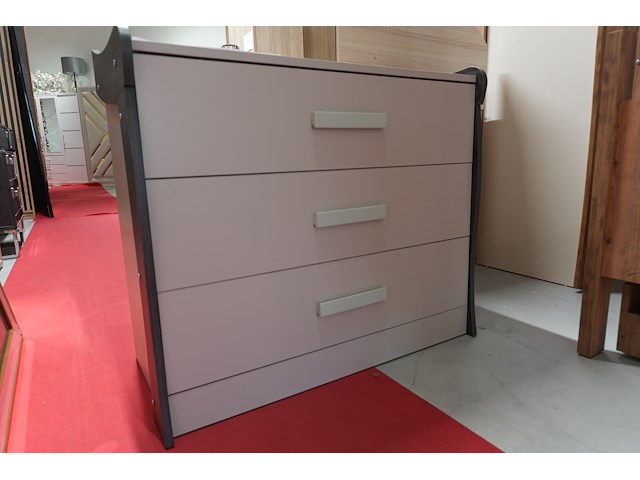 Commode – crème met grijze zijkanten | 3 lades - afbeelding 1 van  7