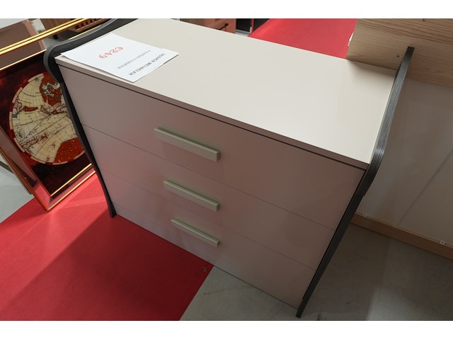 Commode – crème met grijze zijkanten | 3 lades - afbeelding 3 van  7