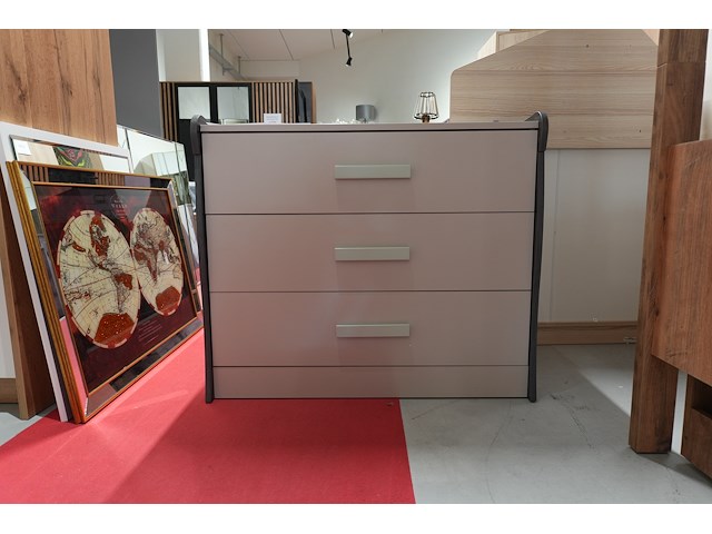 Commode – crème met grijze zijkanten | 3 lades - afbeelding 4 van  7