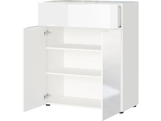 Commode dudek 83cm met 2 deuren & 1 lade - wit - afbeelding 3 van  5
