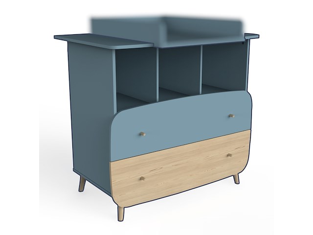 Commode firmiana | 96 x 55,7 x 82,8 cm | blauw - afbeelding 7 van  8