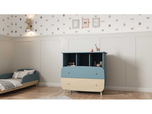 Commode firmiana | 96 x 55,7 x 82,8 cm | blauw - afbeelding 8 van  8