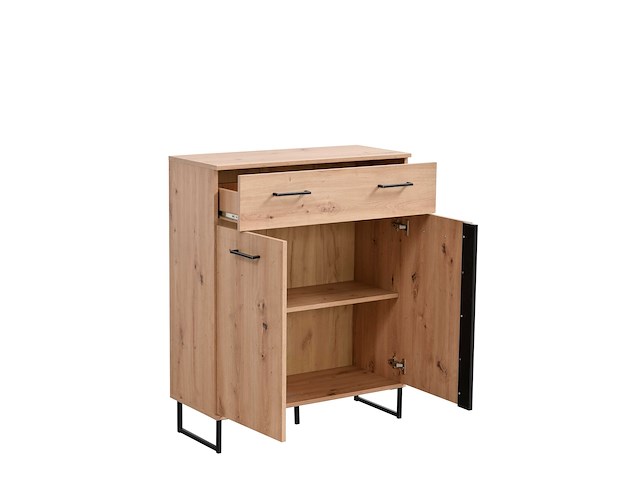 Commode hoggas 2 deuren & 1 lade - eik - afbeelding 2 van  7