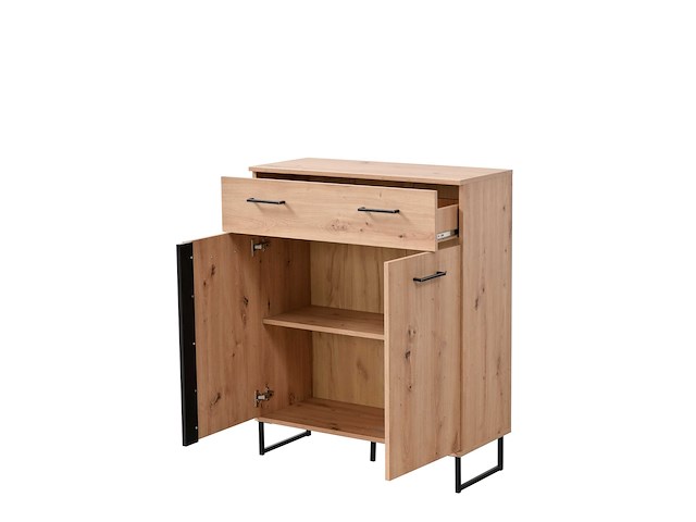Commode hoggas 2 deuren & 1 lade - eik - afbeelding 5 van  7