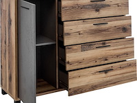 Commode kalas 125cm met 1 deur & 4 lades - bruin/grijs - afbeelding 2 van  5