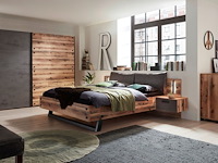 Commode kalas 125cm met 1 deur & 4 lades - bruin/grijs - afbeelding 3 van  5